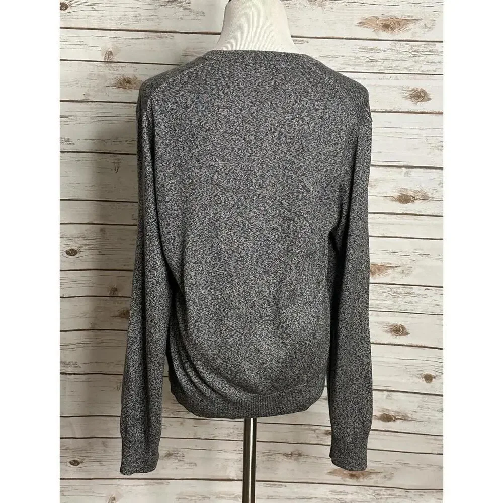Banana Republic grey marled silk/cashmere V-neck pullover sweater Size Small
